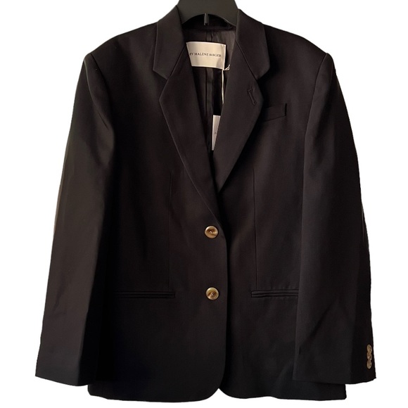 By Malene Birger Rosettan Single-Breasted Black Blazer Women’s Size Small US 6 - Picture 2 of 11